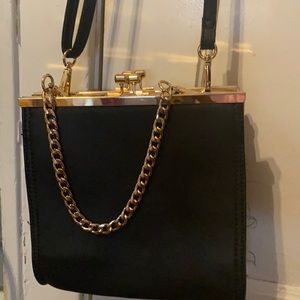Black and gold crossbody
